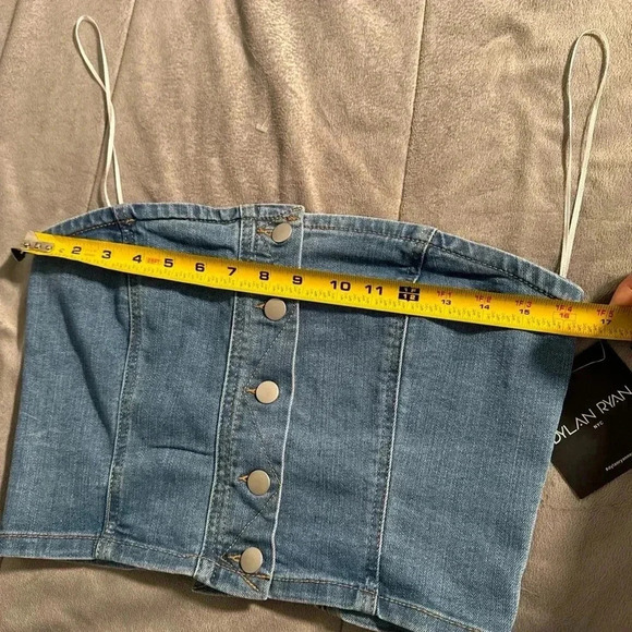 NWT Dylan Ryan denim croptop corset women’s Sz: L - Picture 4 of 7